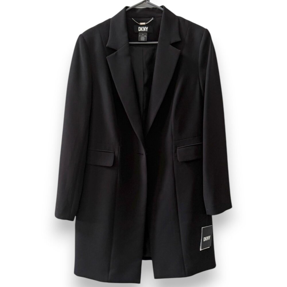 DKNY Black Longline Blazer Jacket – Size 10